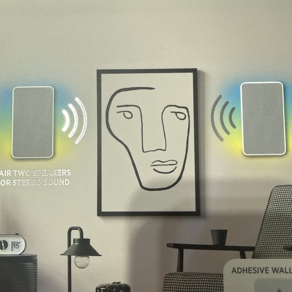 Innovibe 2-PACK RHB LED LIGHT UP WALL MOUNTED MULTI-COLOR BLUETOOTH SPEAKERS